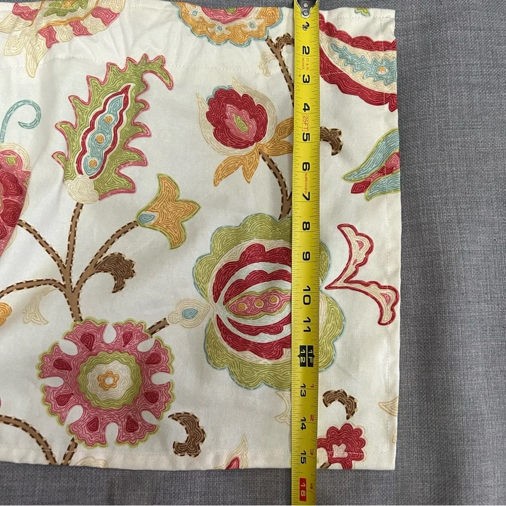 BRAEMORE Selim Punch Screen Printed Floral Window Medium Weight Valance#1230256B